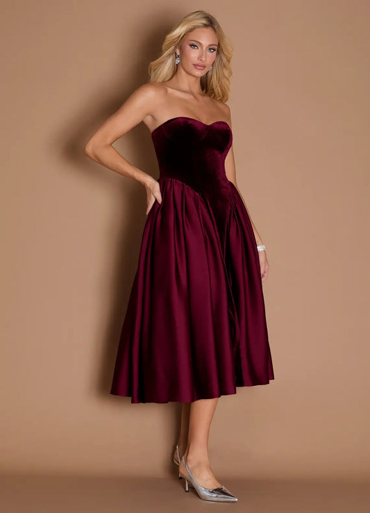 Marie Wine Midi Dress
