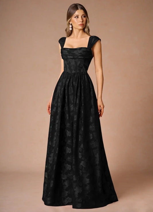 Hazel Black Pleated Maxi Dress