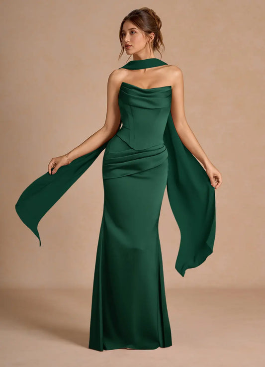 Sorrel Emerald Green Corset Two-Piece Sets