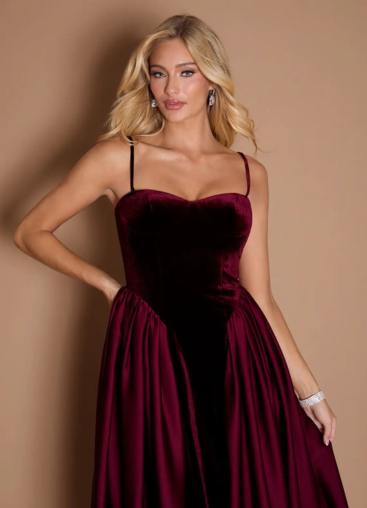 Marie Wine Midi Dress
