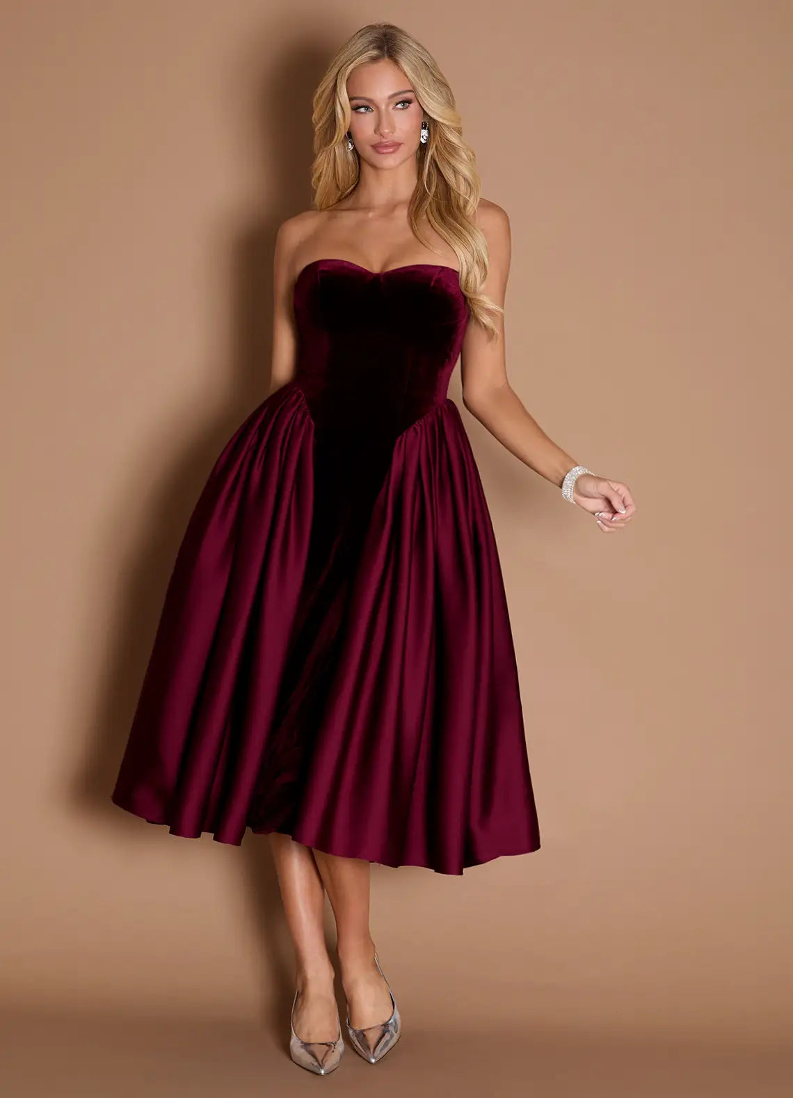 Marie Wine Midi Dress