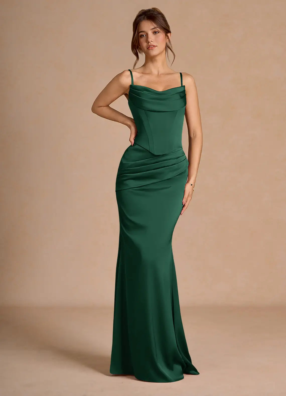 Sorrel Emerald Green Corset Two-Piece Sets