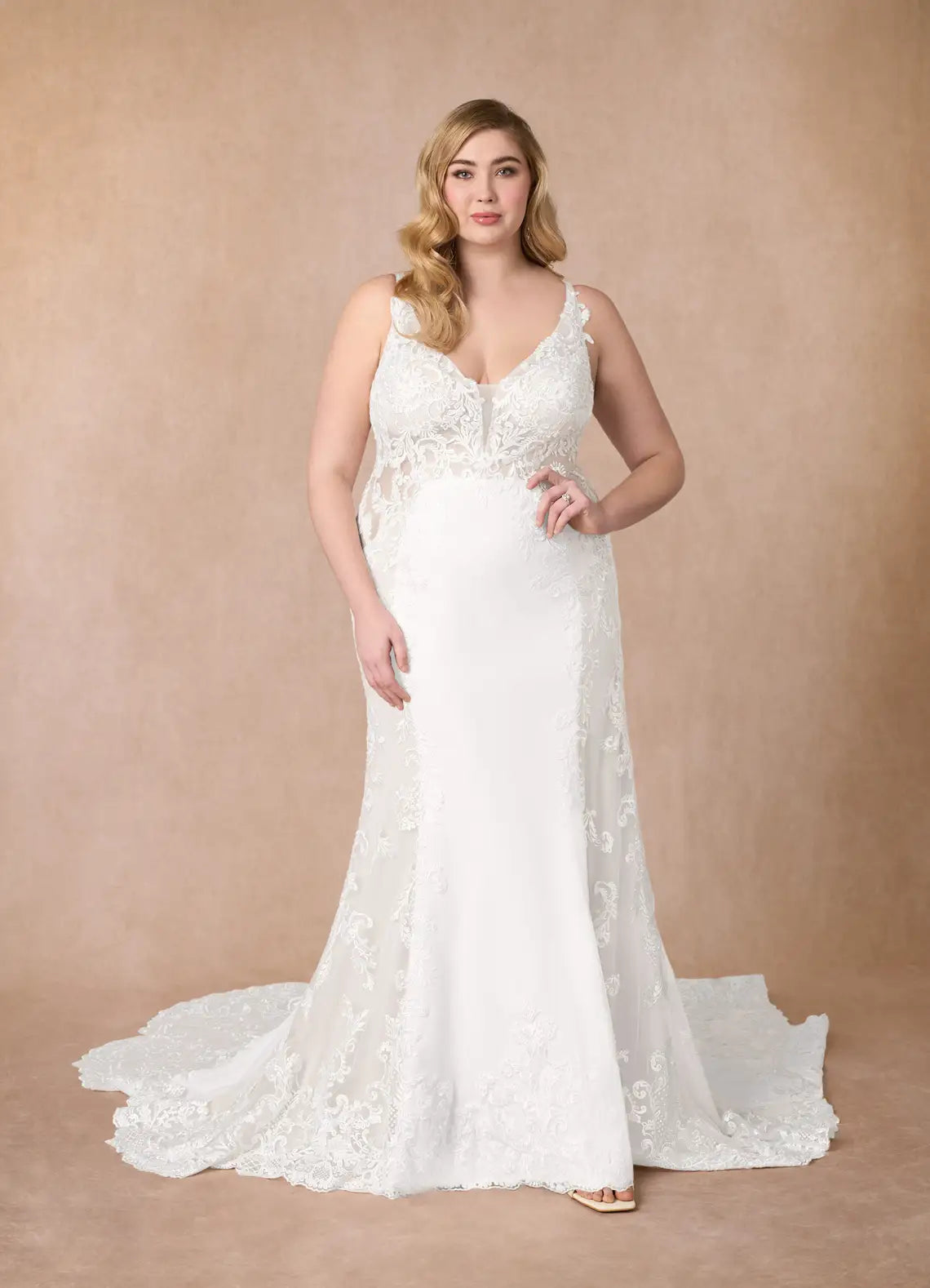 Diamond White Mermaid Sequins Stretch Crepe Dress