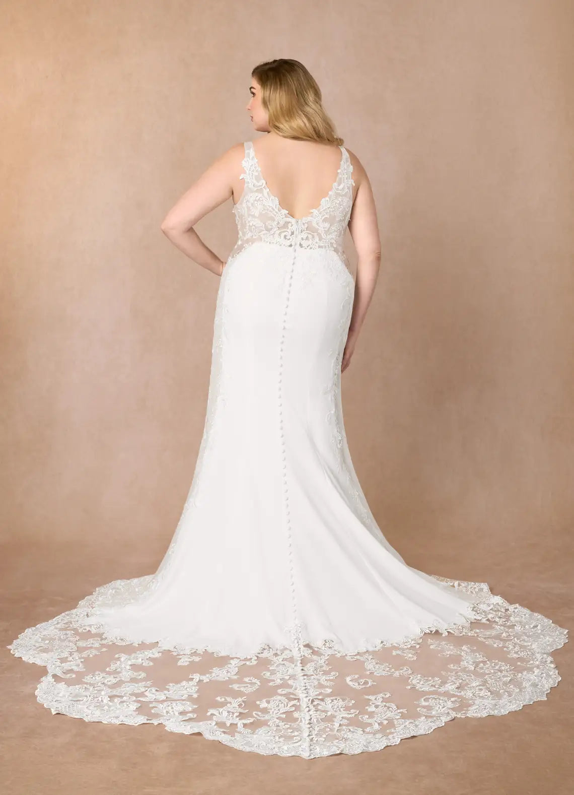 Diamond White Mermaid Sequins Stretch Crepe Dress